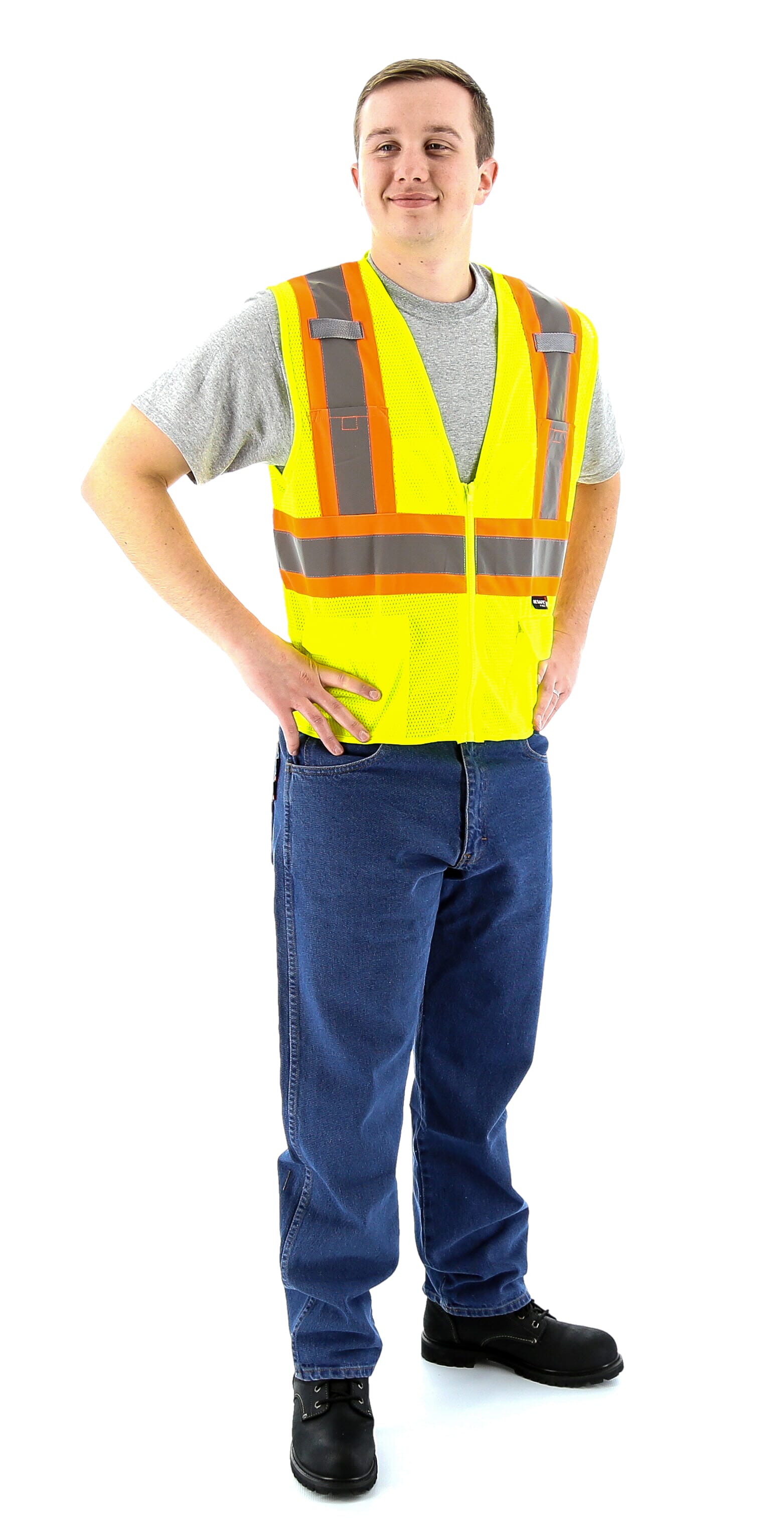 High Visibility Mesh Vest with DOT Striping, ANSI 2, R | Majestic
